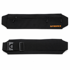 banano essential negro con detalle naranja vista frontal y trasera