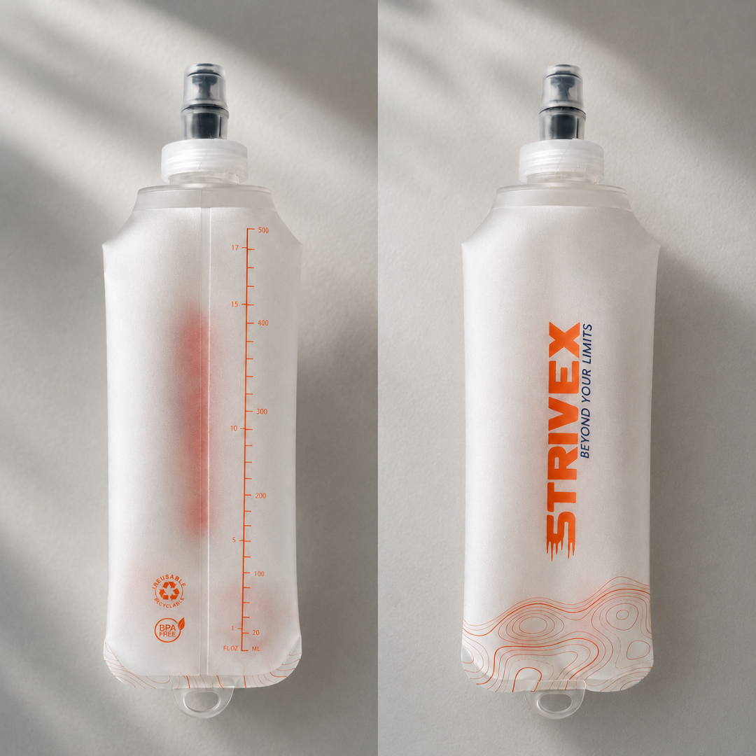 vista frontal y trasera wave hook botella soft flask